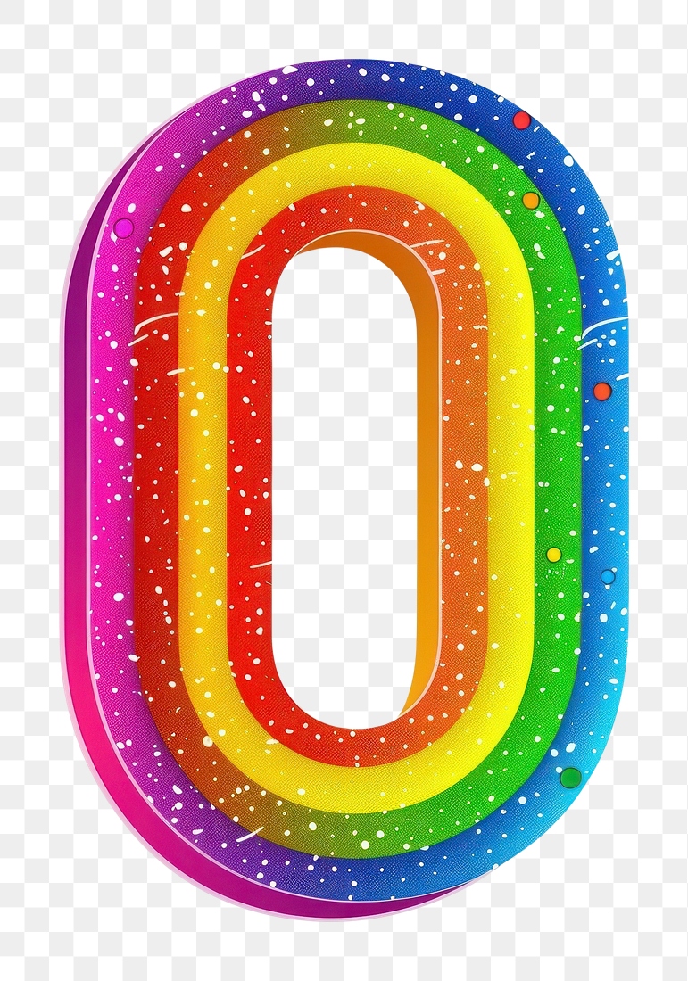 Rainbow number 0 symbol text | Free PNG - rawpixel