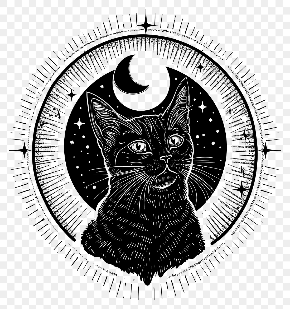 PNG Surreal aesthetic cat logo | Free PNG - rawpixel