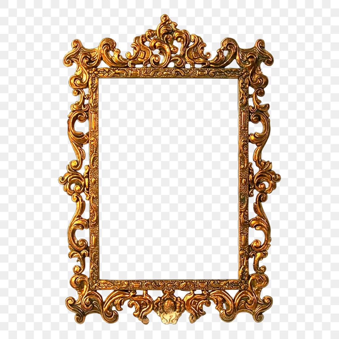 Gold Mirror Png Frame Sticker, 