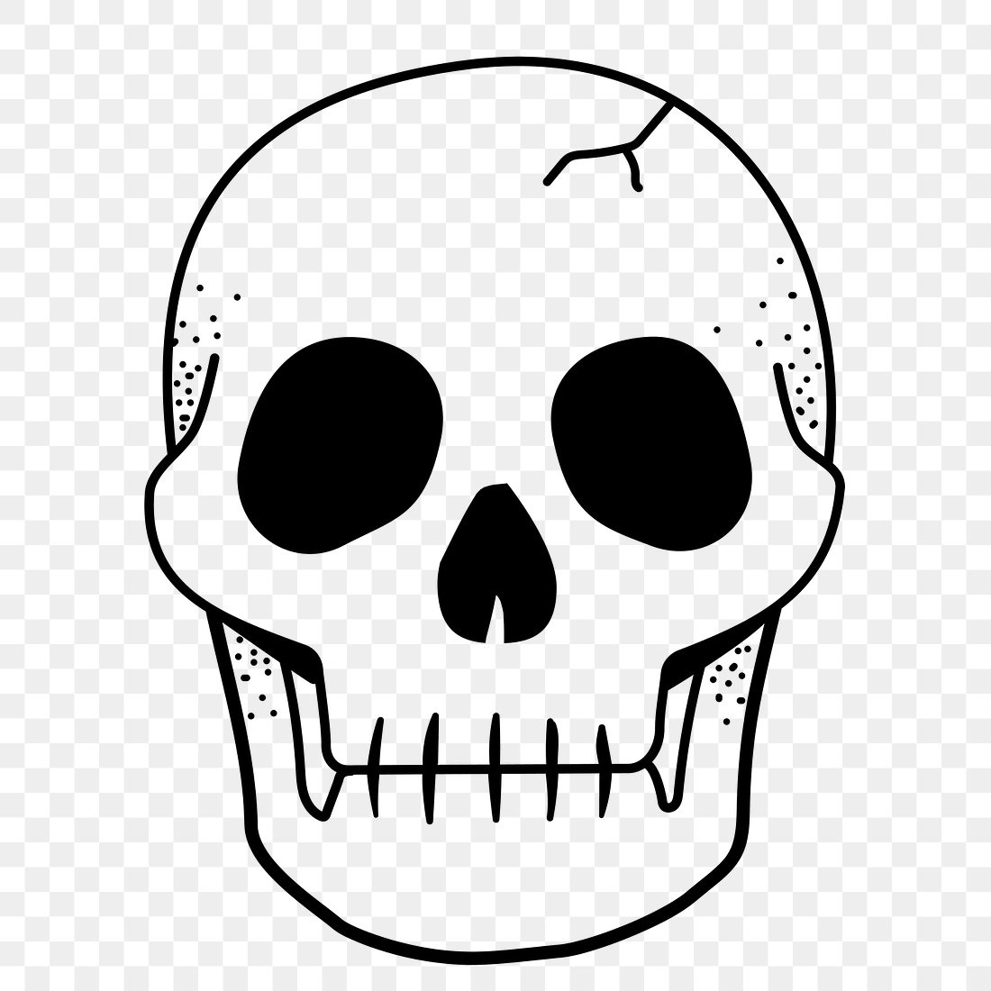 Skull png doodle sticker, black | Premium PNG - rawpixel