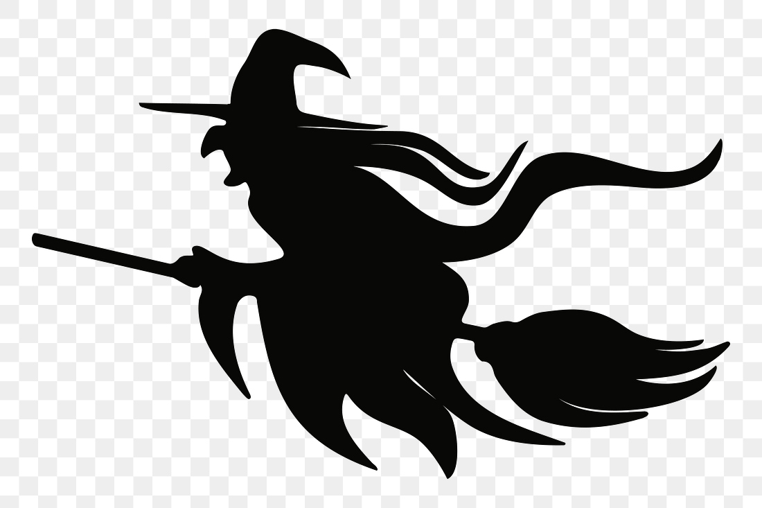 Witch silhouette png sticker Halloween | Free PNG - rawpixel