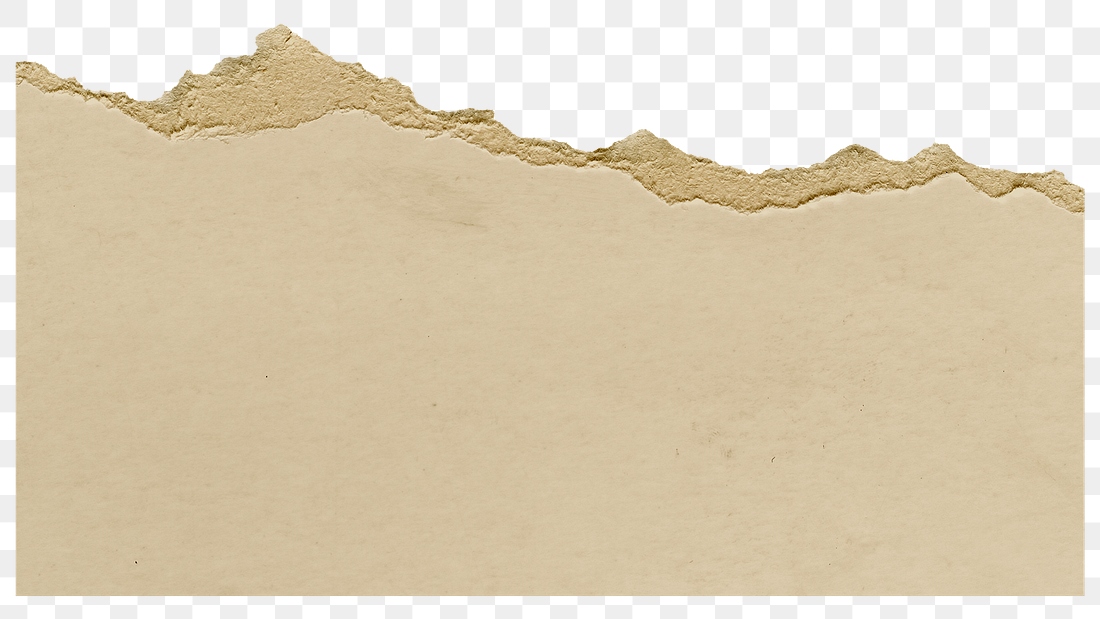 Beige Ripped Paper Png Sticker, 