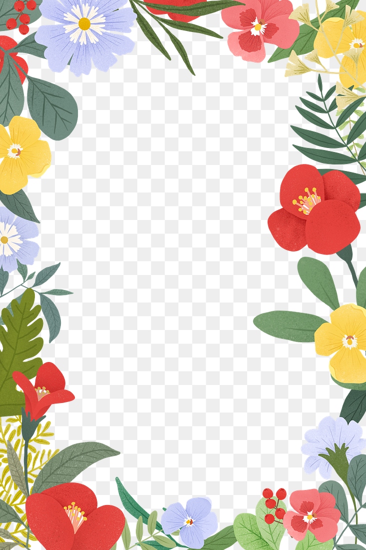 Colorful floral frame transparent png | Premium PNG - rawpixel