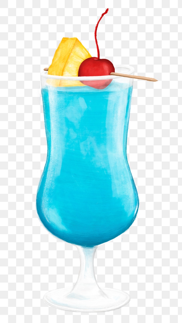 Blue Hawaii png cocktail, realistic | Premium PNG - rawpixel