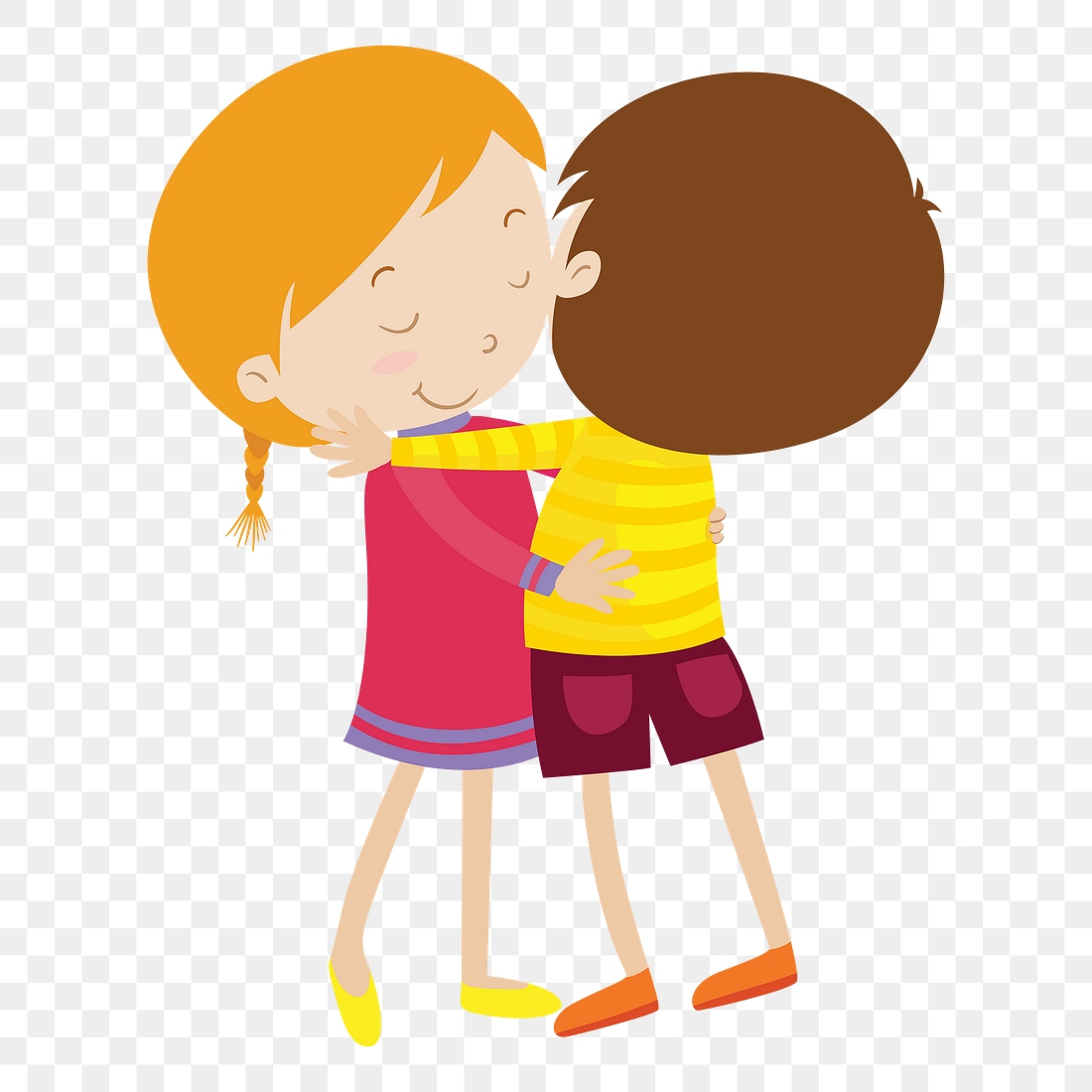 Little friends hugging png illustration, | Free PNG - rawpixel