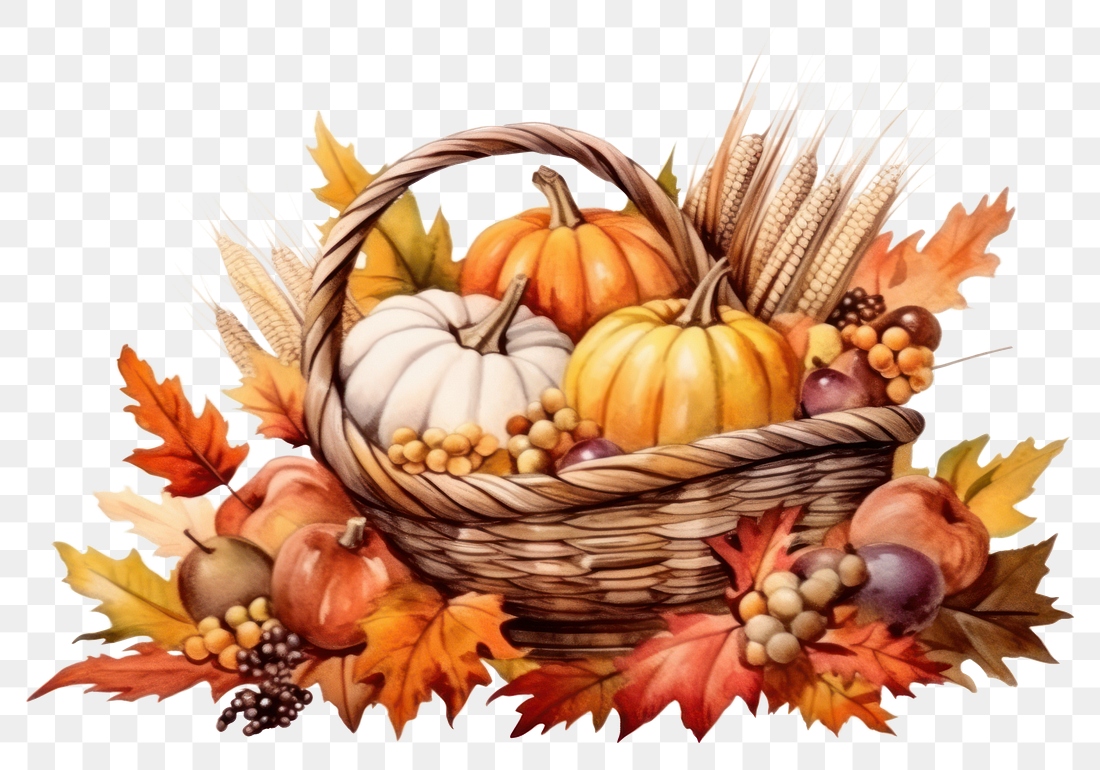 PNG Thanksgiving vegetable pumpkin basket. | Free PNG - rawpixel