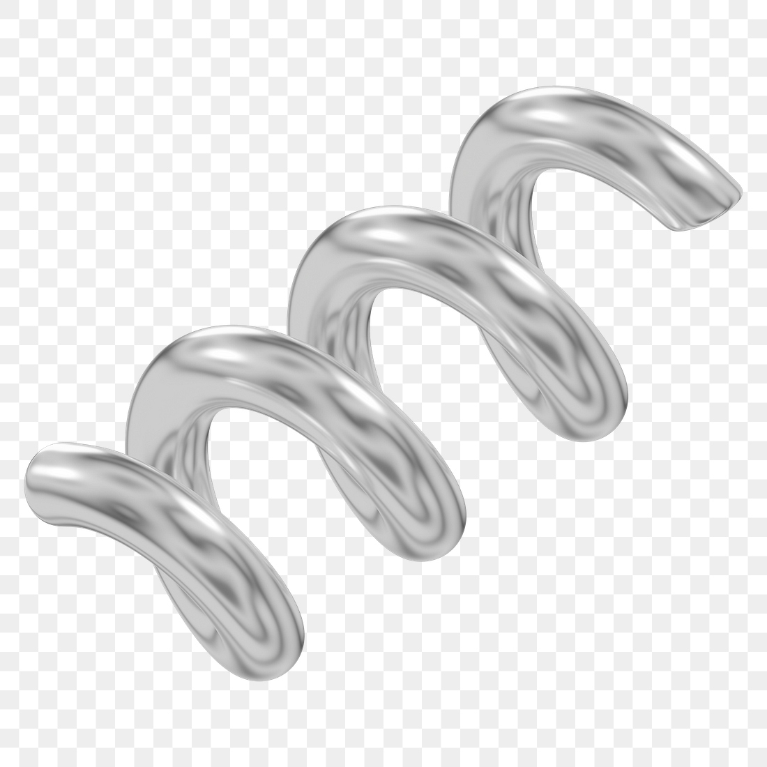 Silver spring png 3D metallic | Premium PNG - rawpixel