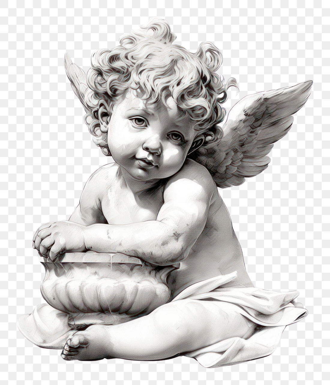 PNG Cherub drawing statue sketch. | Premium PNG - rawpixel