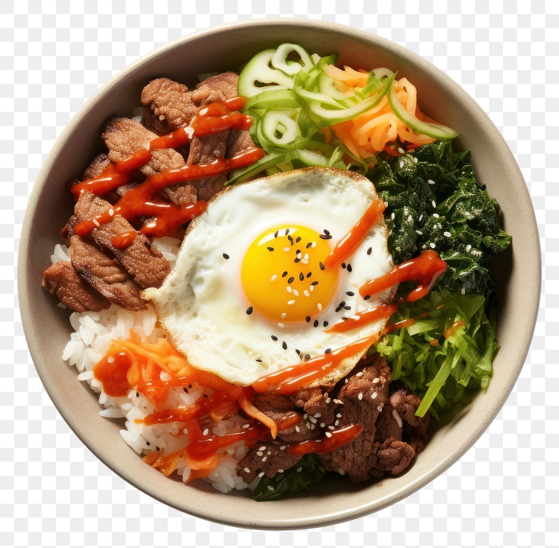 PNG Bibimbap plate food egg | Premium PNG - rawpixel