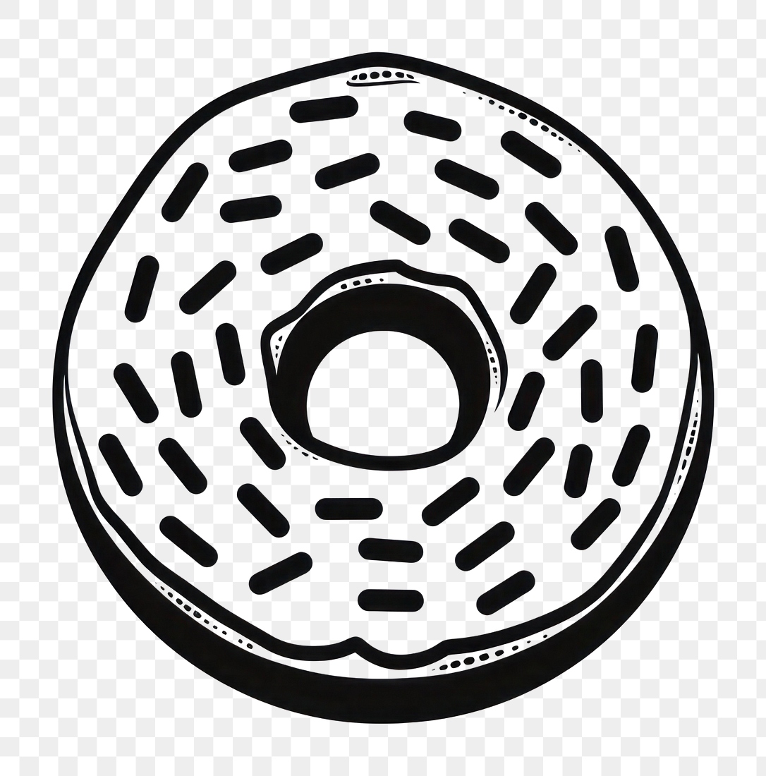 PNG Donut shape confectionery monochrome. Premium PNG rawpixel