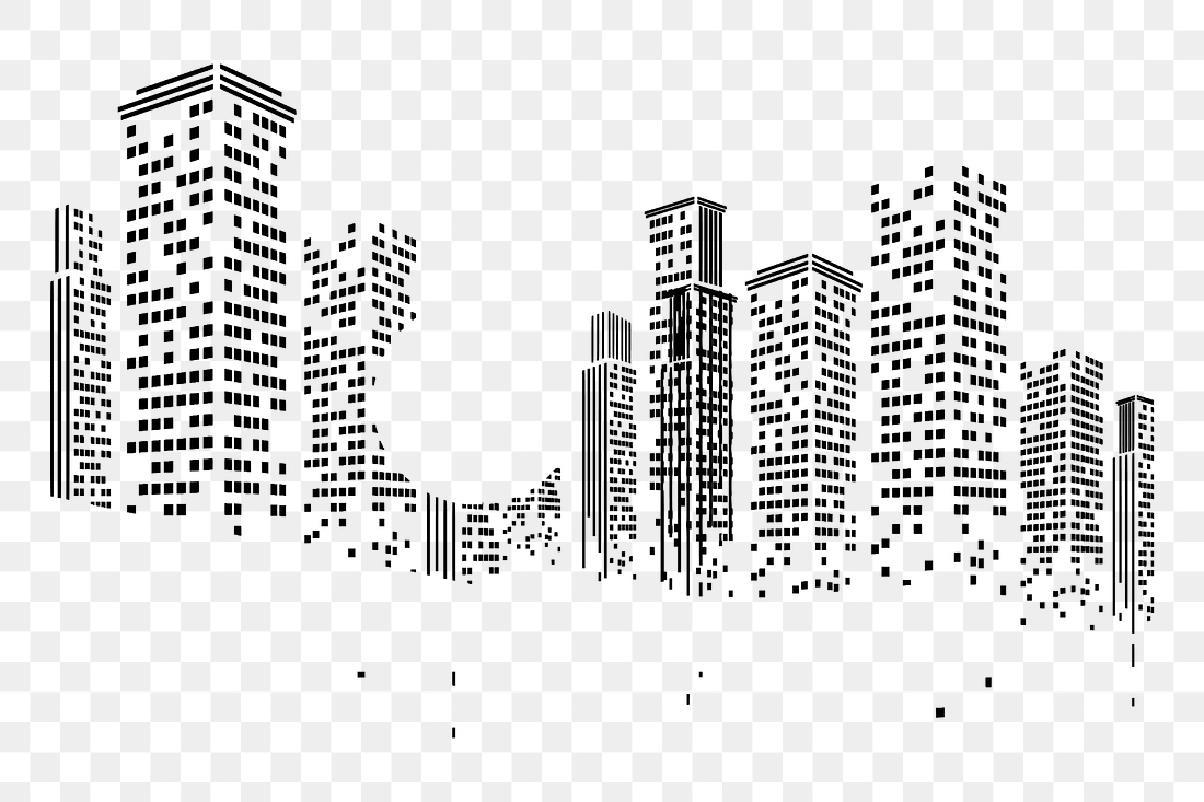 Abstract city skyline png border, | Free PNG - rawpixel