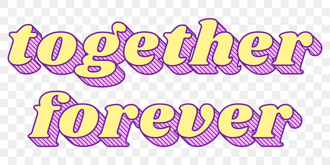 Together forever retro png 3d | Free PNG Sticker - rawpixel