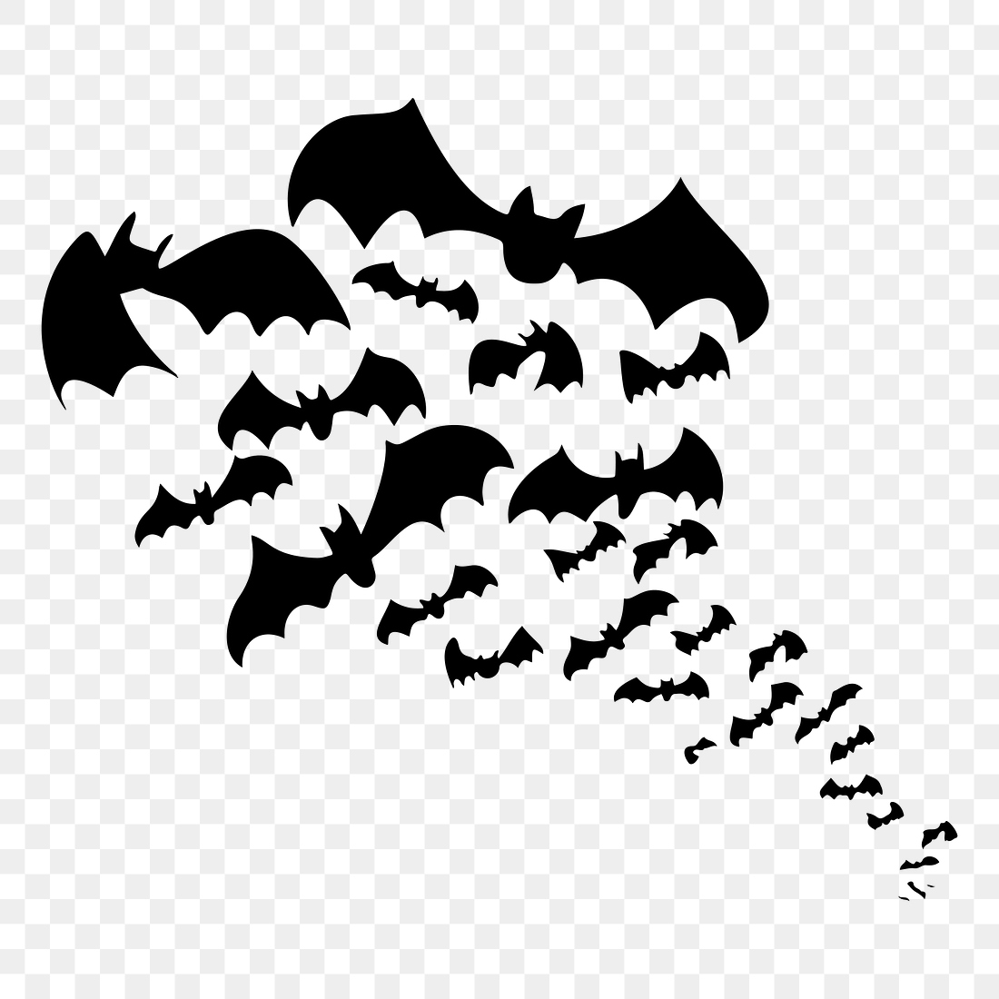 PNG flying bat colony silhouette | Free PNG - rawpixel