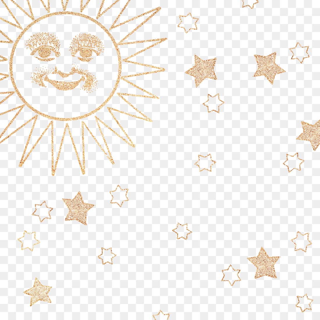 Gold Celestial Sun Face Stars Free Png Rawpixel