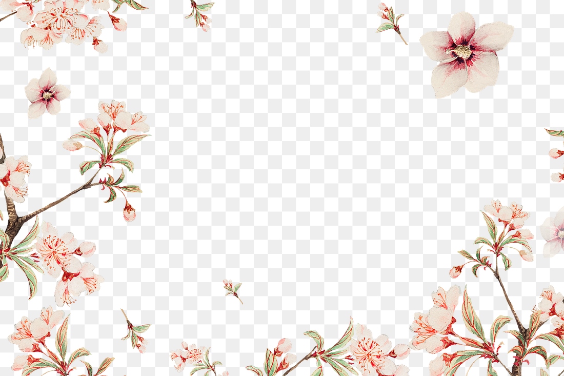 Vintage Japanese png floral frame | Premium PNG - rawpixel