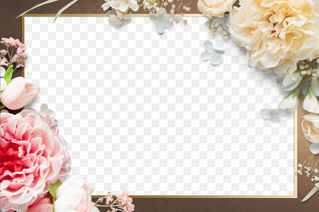 Golden rectangle floral frame design | Premium PNG - rawpixel