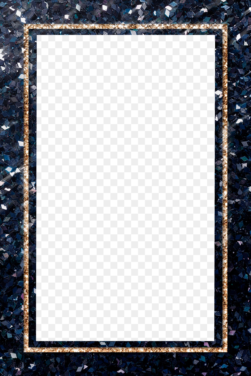 Golden glittery rectangle frame transparent | Premium PNG - rawpixel