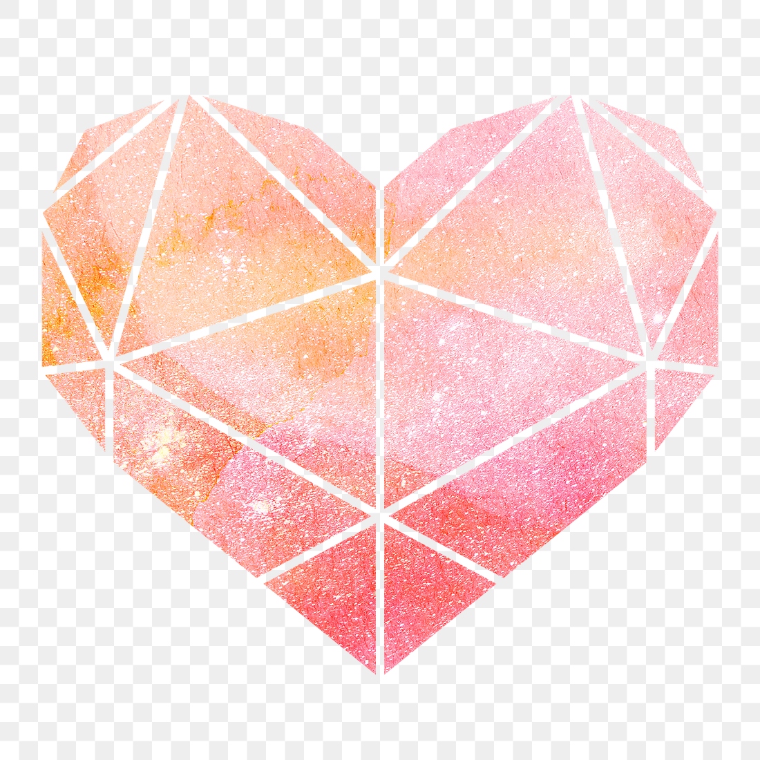 Red crystal heart shape design | Premium PNG Sticker - rawpixel