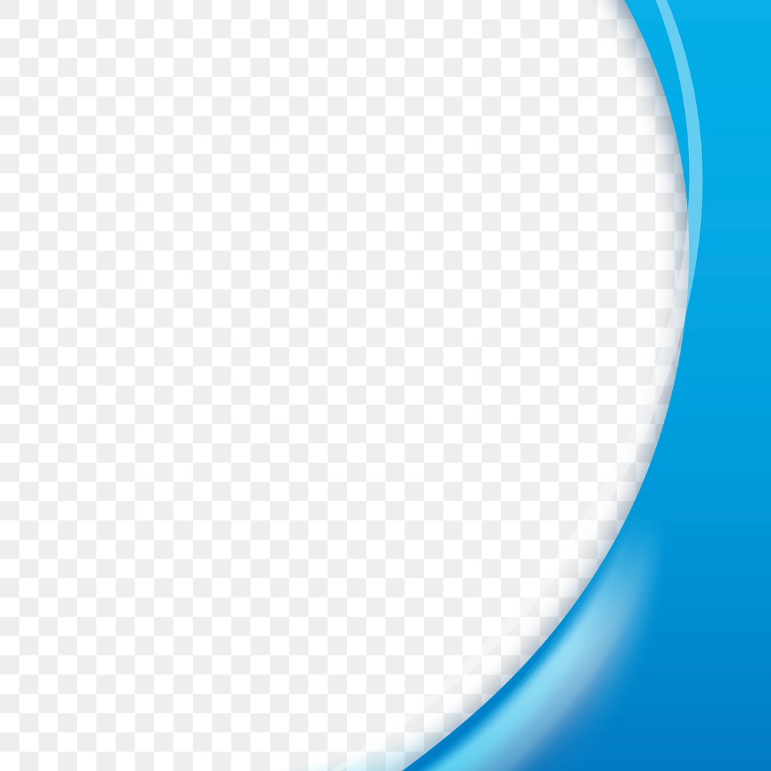 Cerulean blue curve frame template | Premium PNG - rawpixel