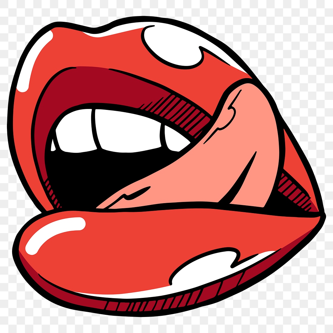 Pop art lips sticker design | Premium PNG Sticker - rawpixel