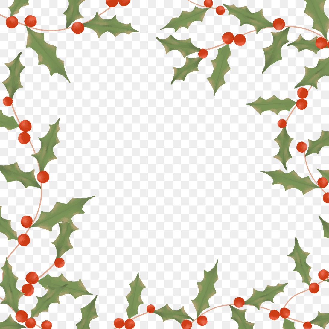 Holly frame png, Christmas holiday | Premium PNG - rawpixel