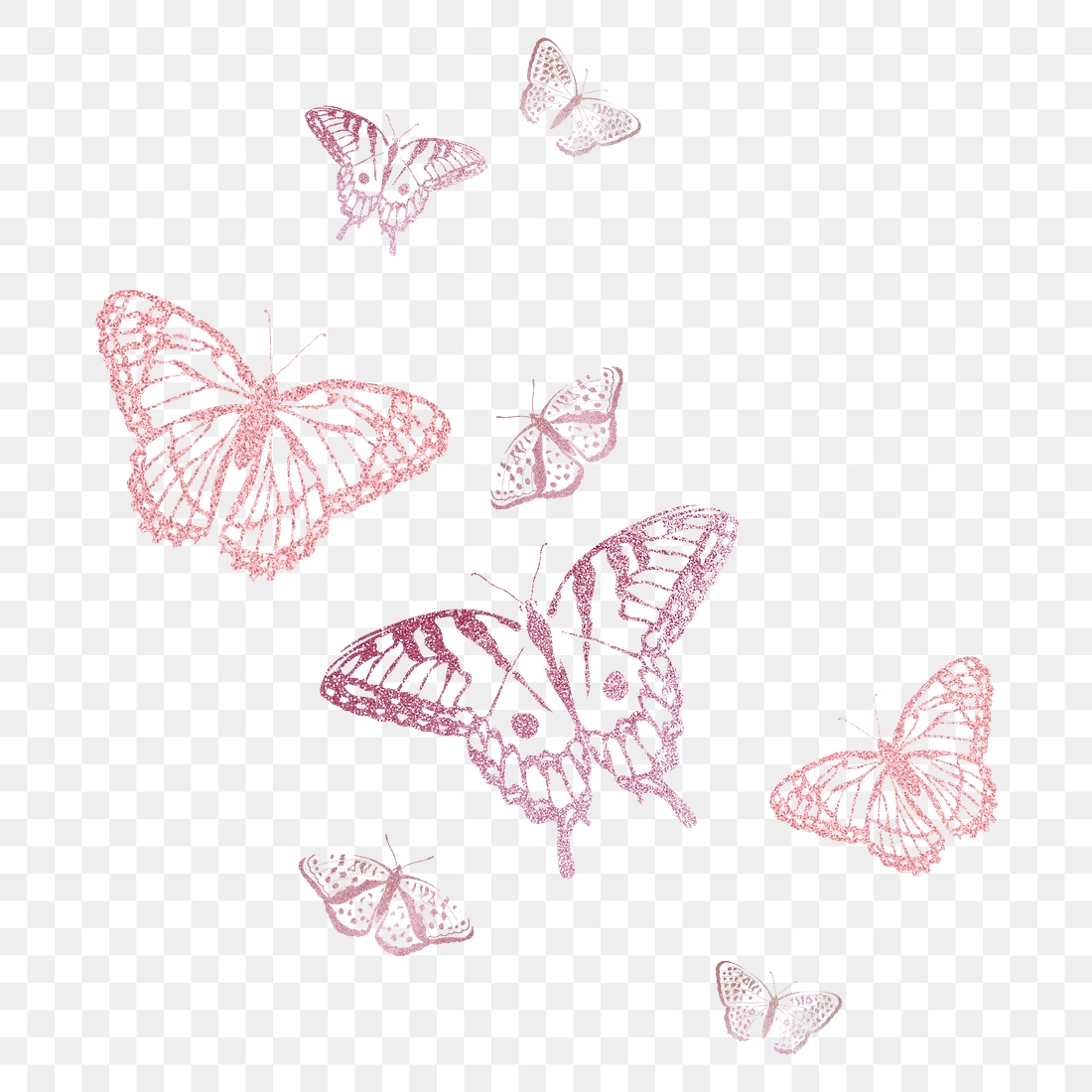 Pink glitter butterfly png border, | Premium PNG Sticker - rawpixel