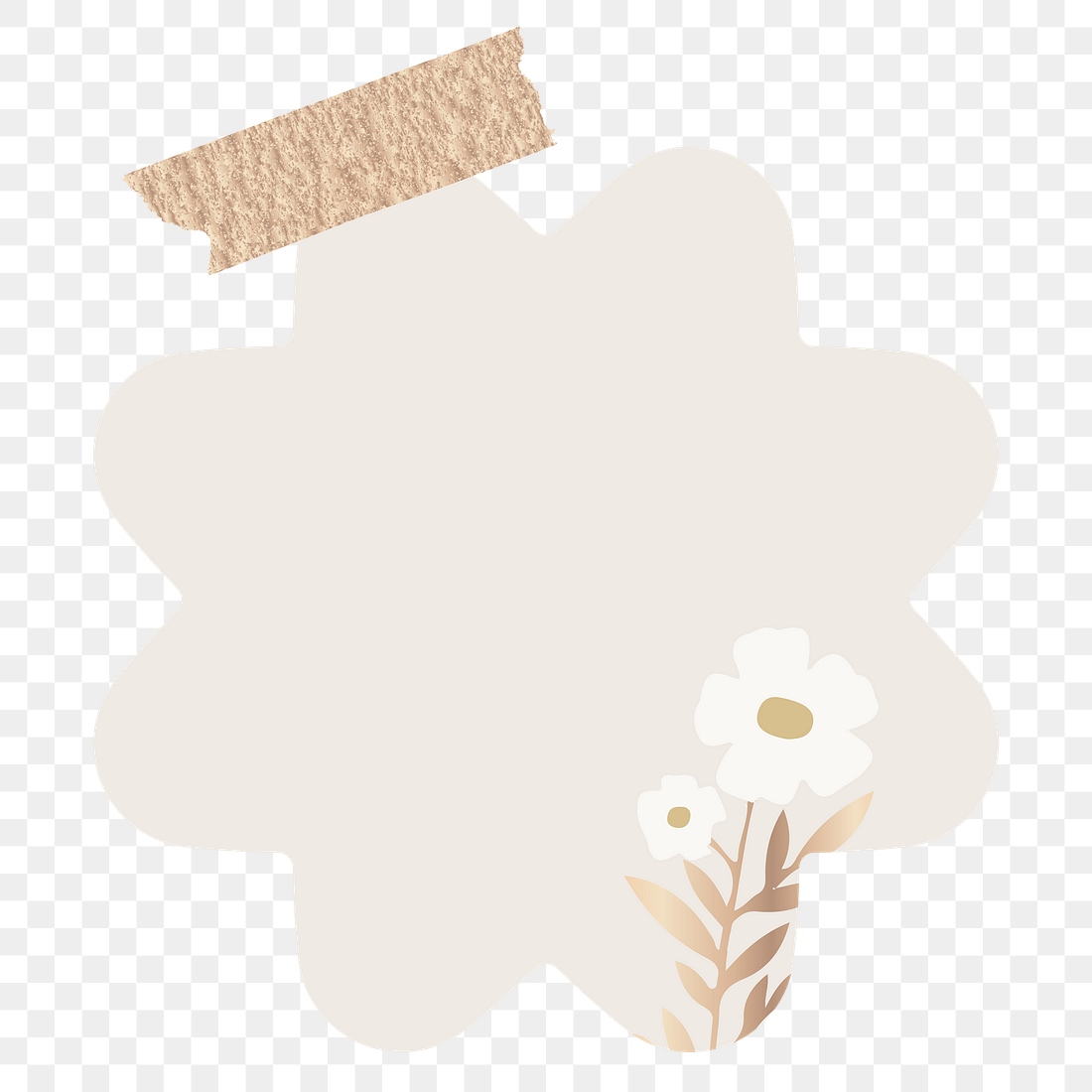Blank flower shape notepaper set | Premium PNG Sticker - rawpixel