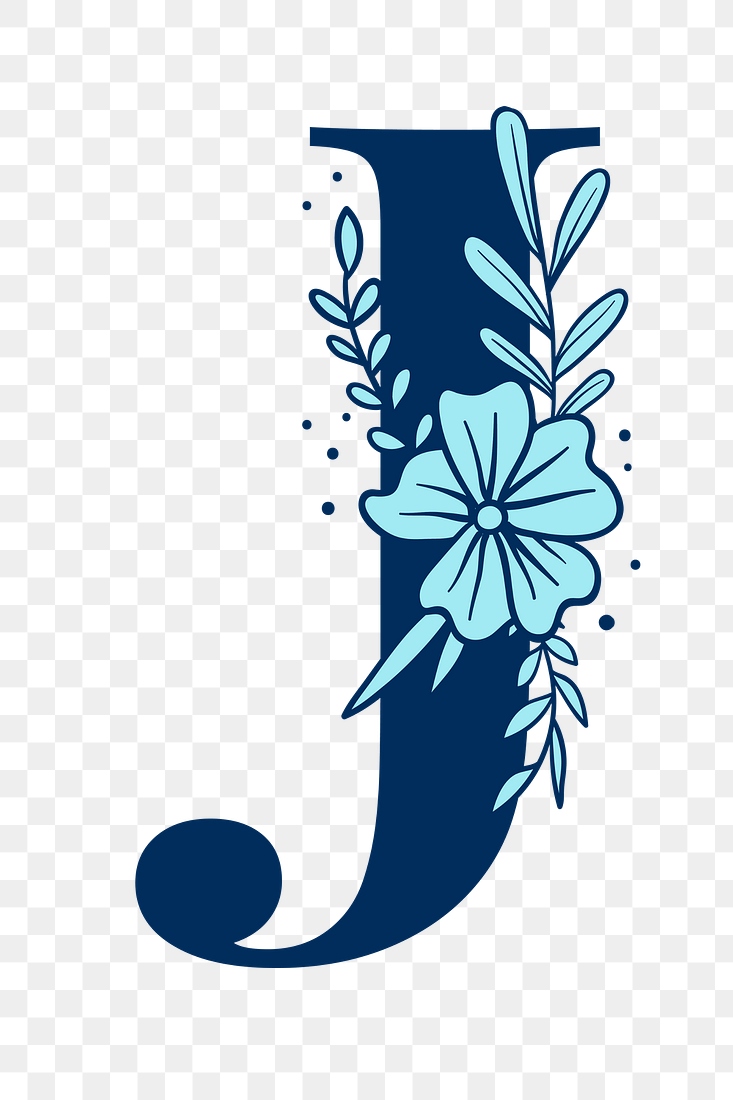 Flower letter J png font | Premium PNG Sticker - rawpixel