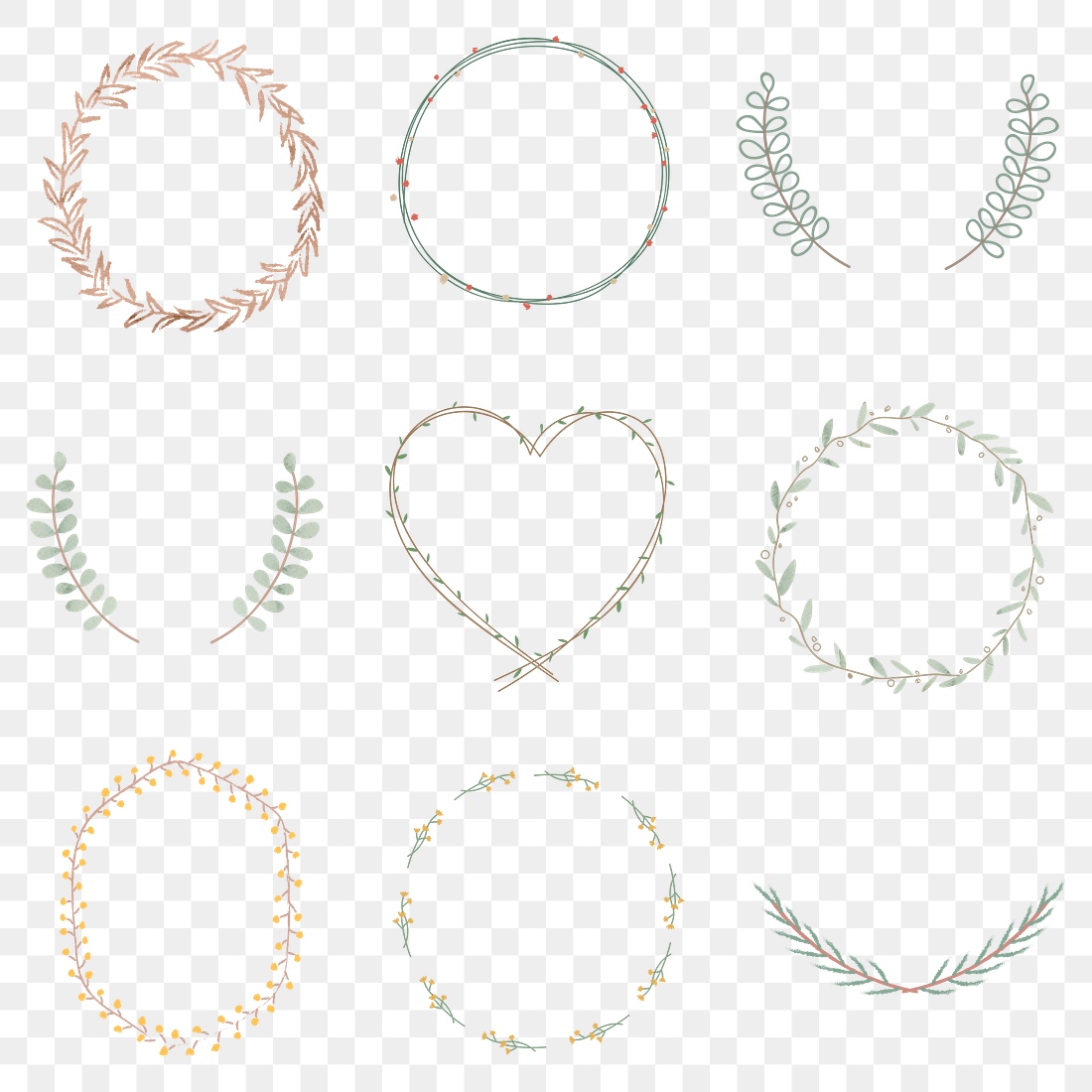 Leafy frame set transparent png | Premium PNG - rawpixel