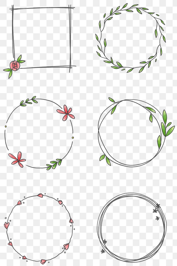 Floral frame set transparent png | Premium PNG - rawpixel