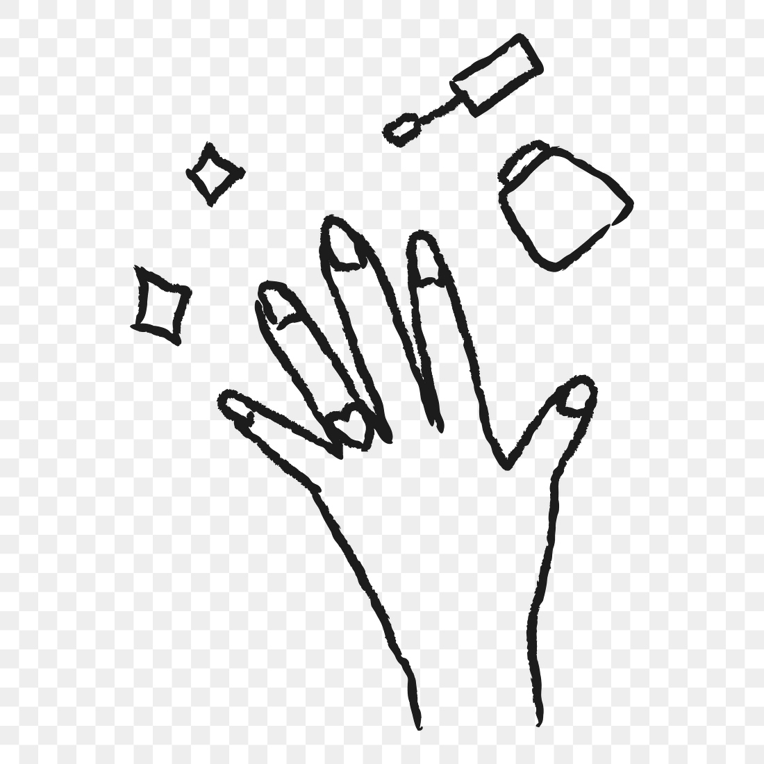 Paint your nails doodle style | Premium PNG Sticker - rawpixel