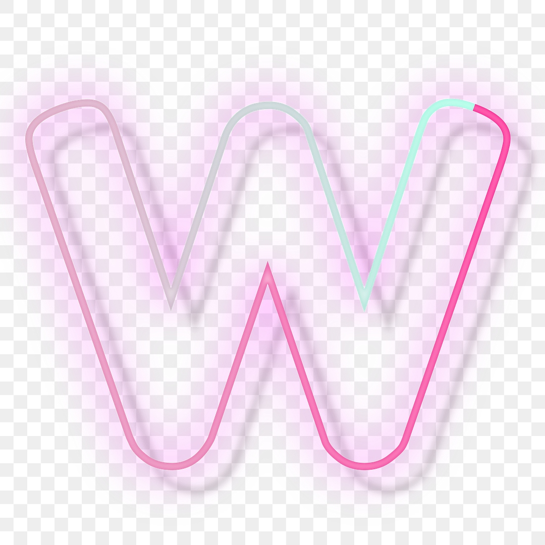 Pink neon glow letter W | Premium PNG Sticker - rawpixel