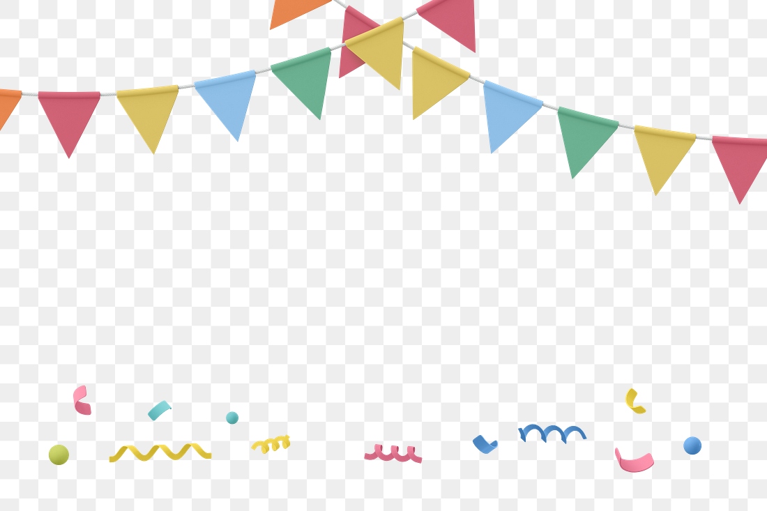 Party flags clipart png, 3d | Premium PNG - rawpixel