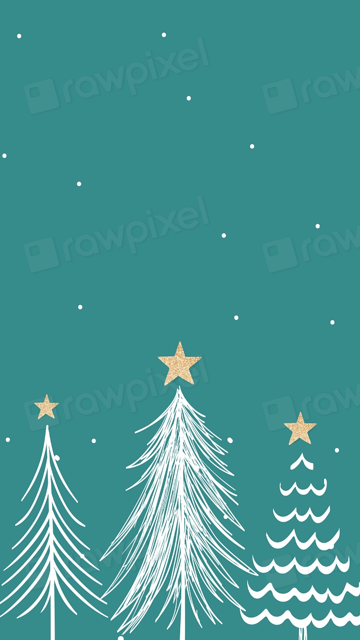Green Christmas tree iPhone wallpaper Free Editable Design rawpixel