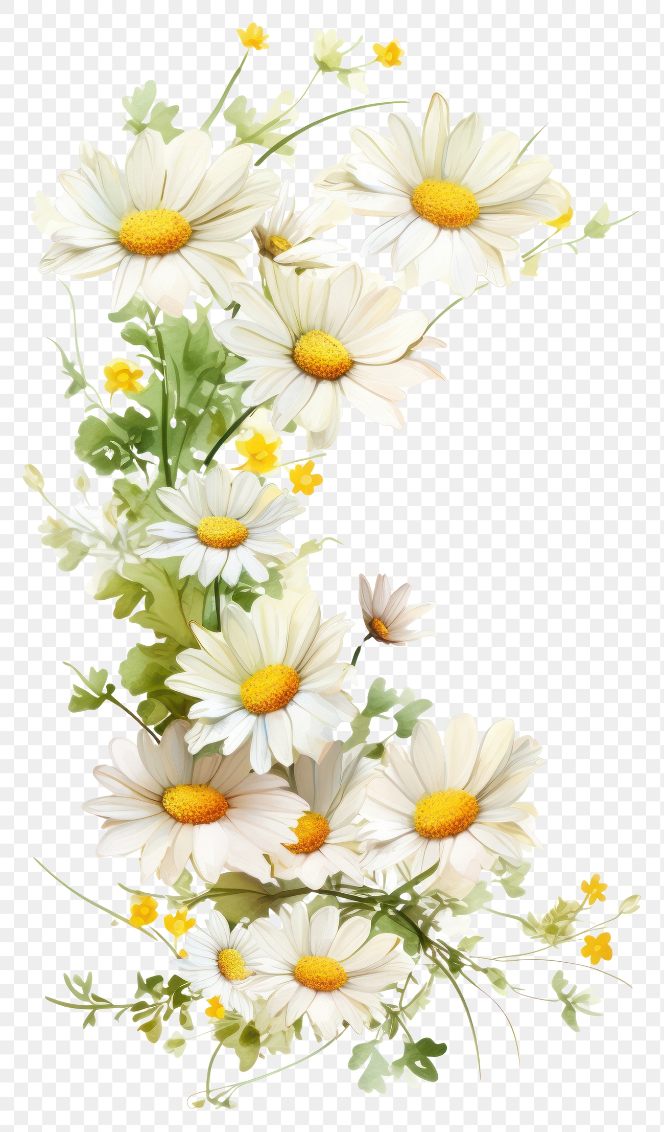 Png Daisy Flower Corner Frame 