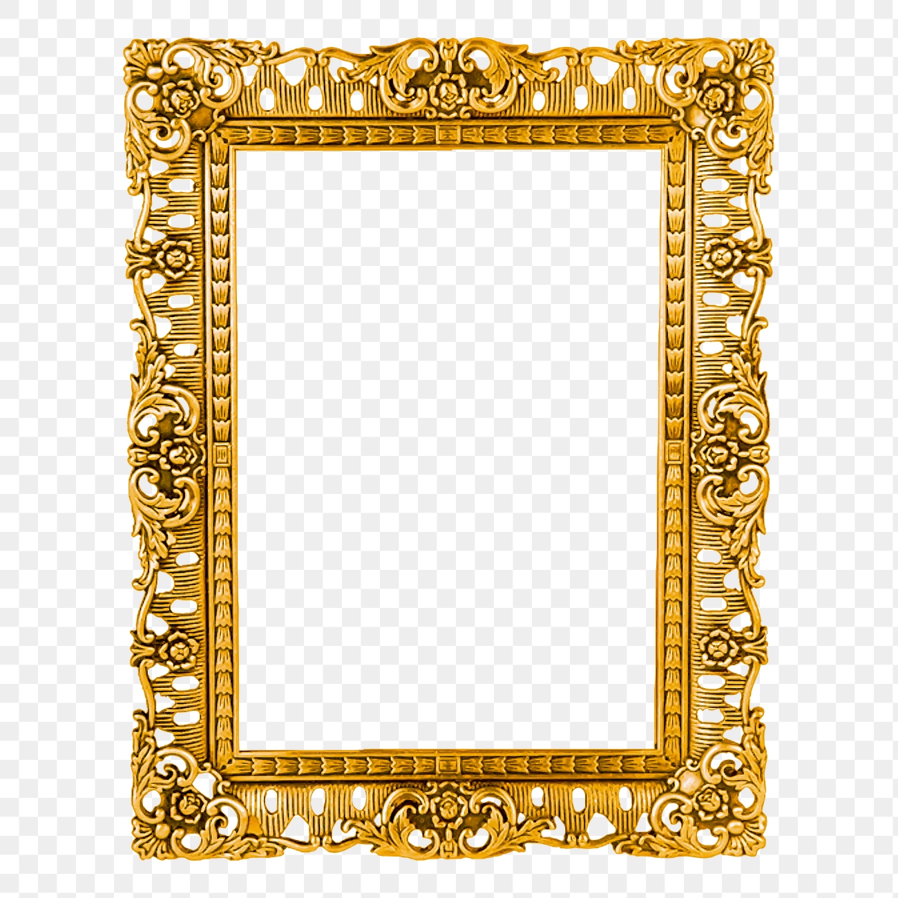 Gold luxury png frame sticker, | Free PNG - rawpixel