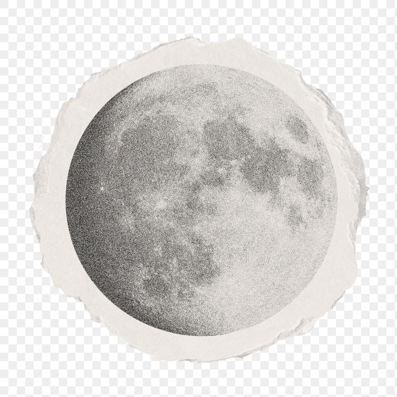 Moon png sticker, ripped paper | Premium PNG - rawpixel