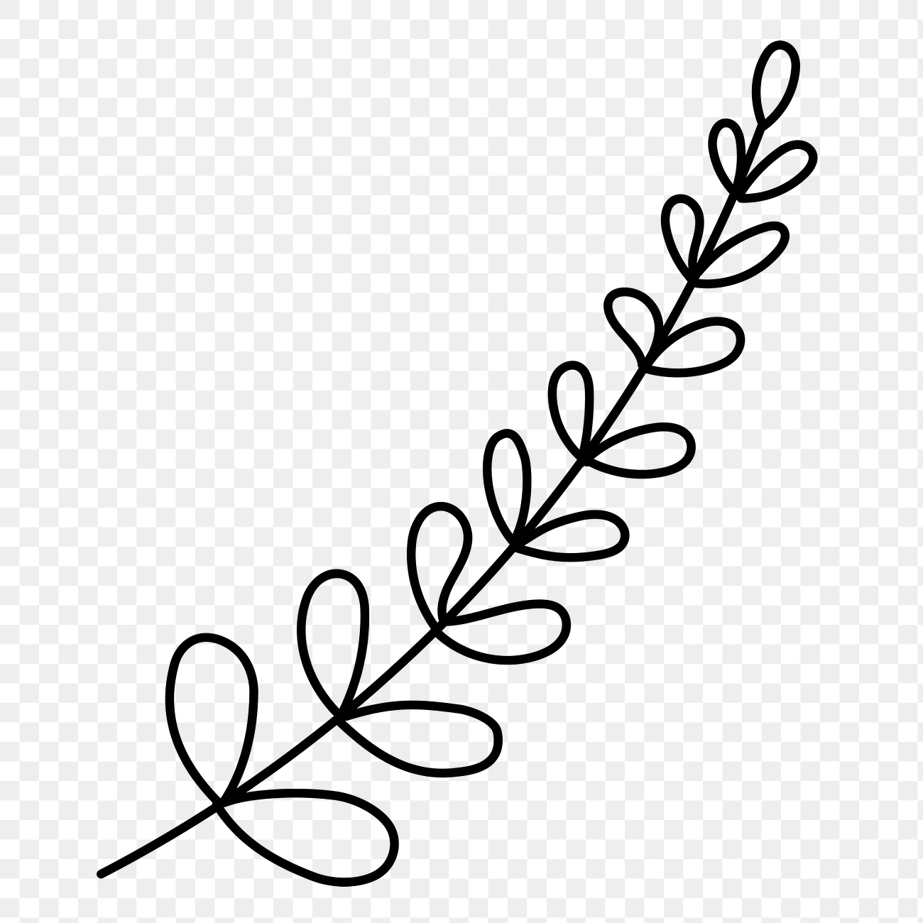 Leaf png doodle sticker, black | Premium PNG - rawpixel