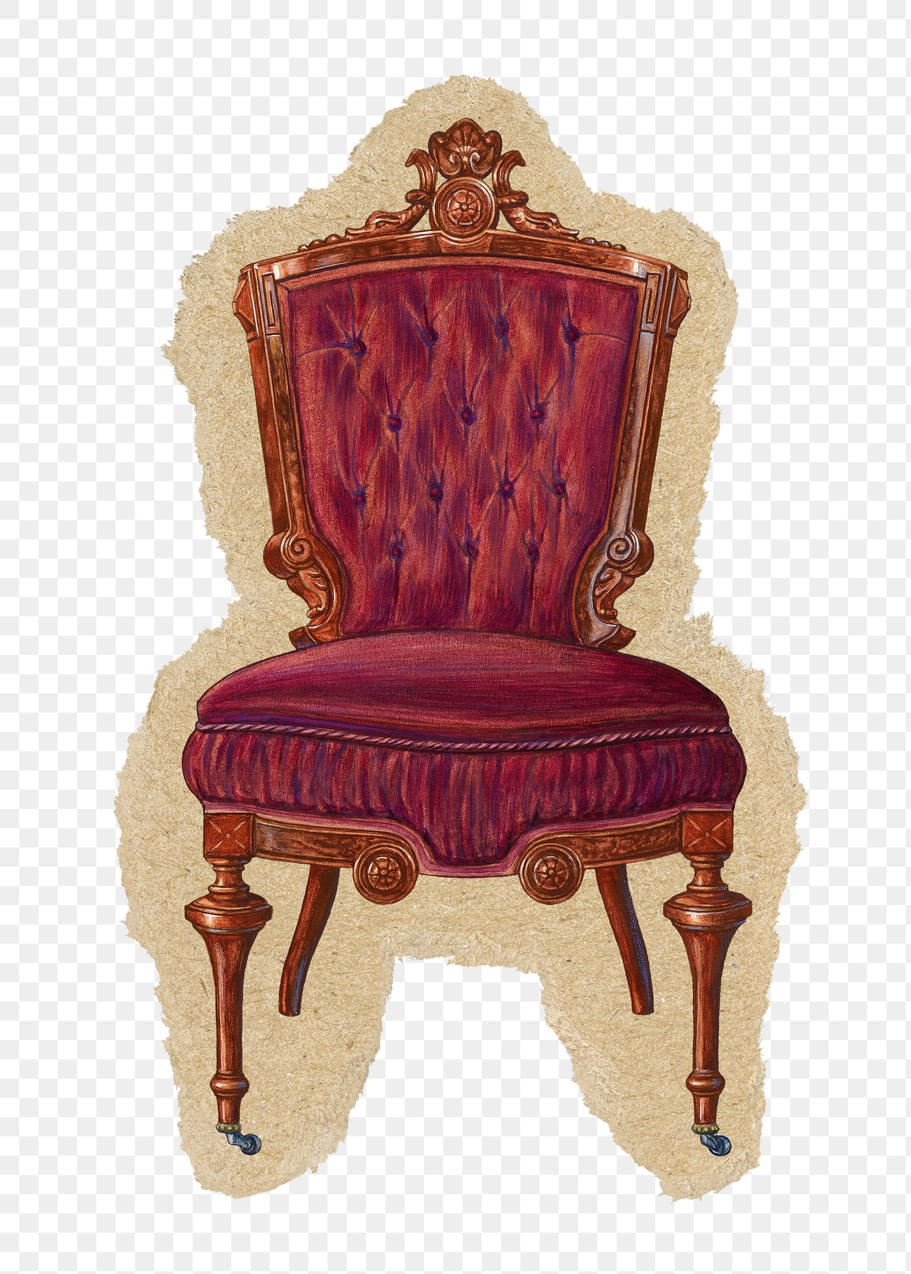 Vintage chair png sticker, ripped | Premium PNG - rawpixel