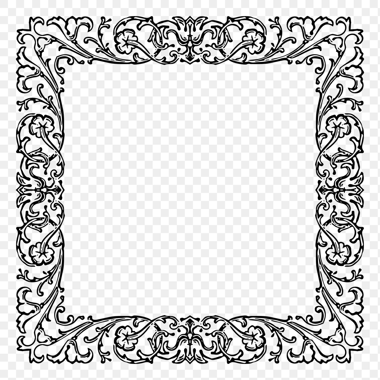 Floral ornate png frame sticker, | Free PNG - rawpixel