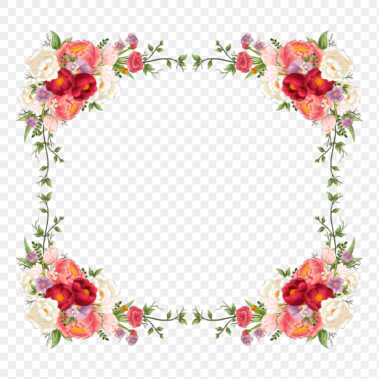 Flower frame png sticker illustration, | Free PNG - rawpixel