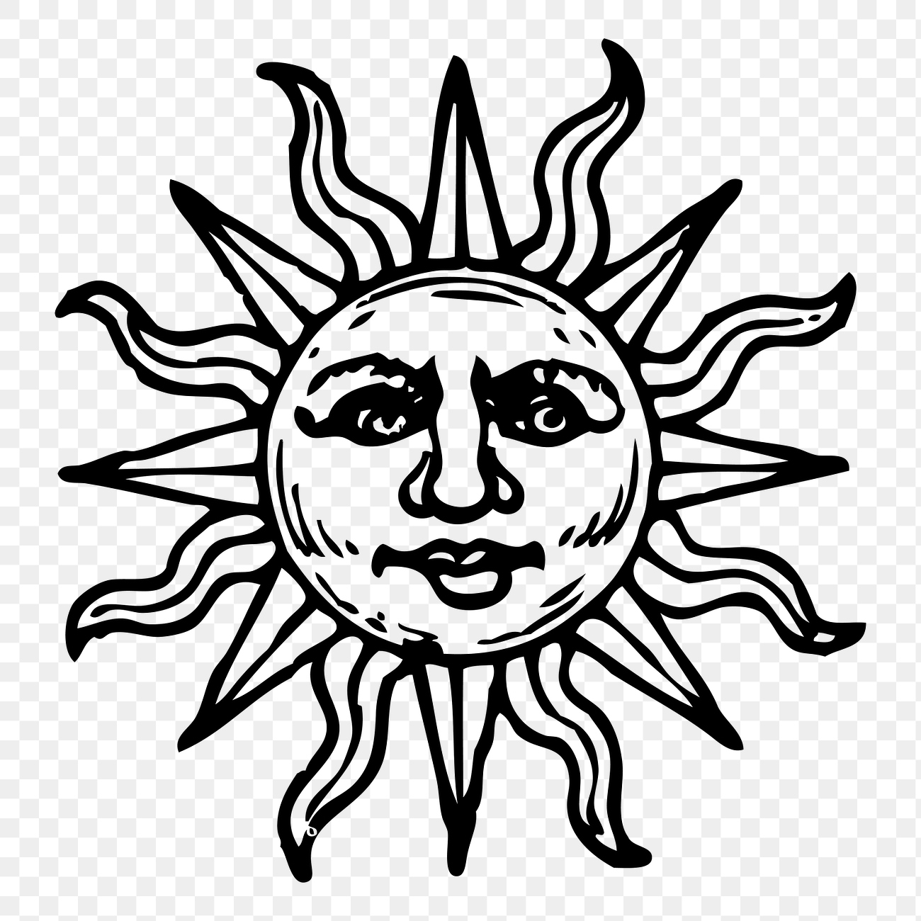 Vintage sun png sticker illustration, | Free PNG - rawpixel