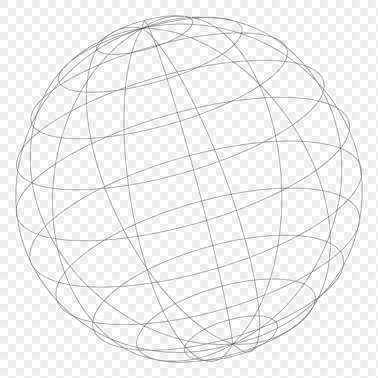 Globe grid png sticker, black | Free PNG - rawpixel