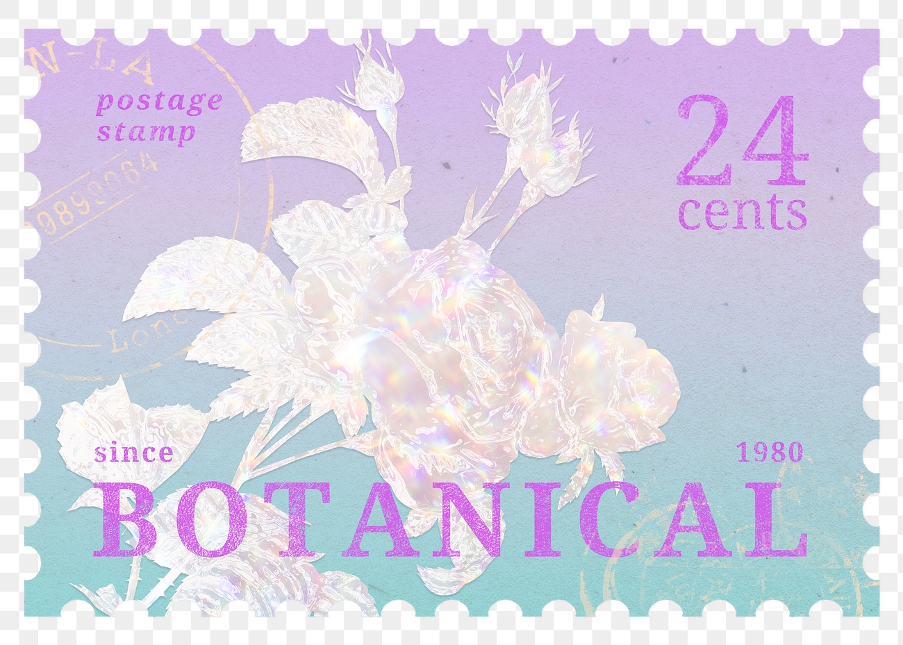 Postage stamp png, aesthetic holographic | Premium PNG - rawpixel