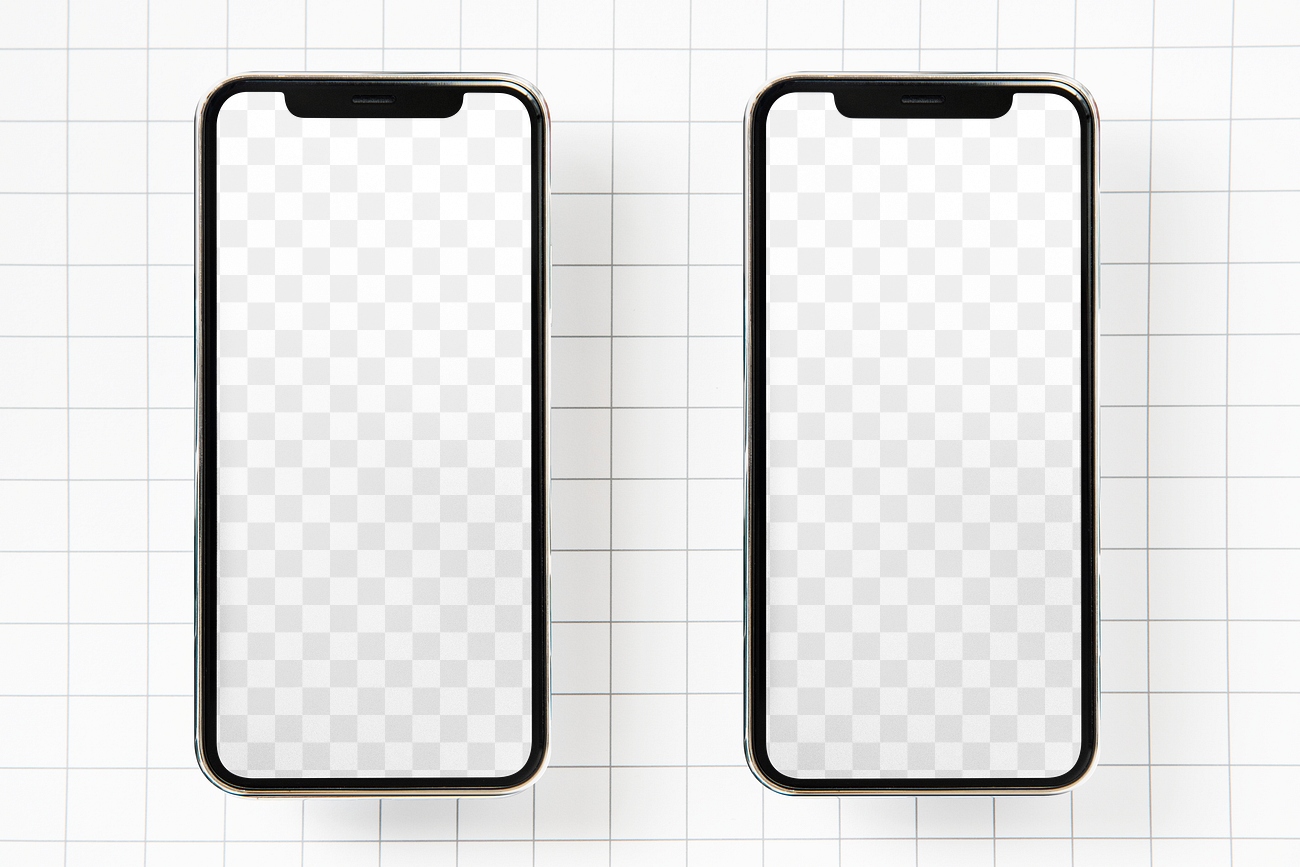 Png mockup two phone screens, | Premium PNG - rawpixel