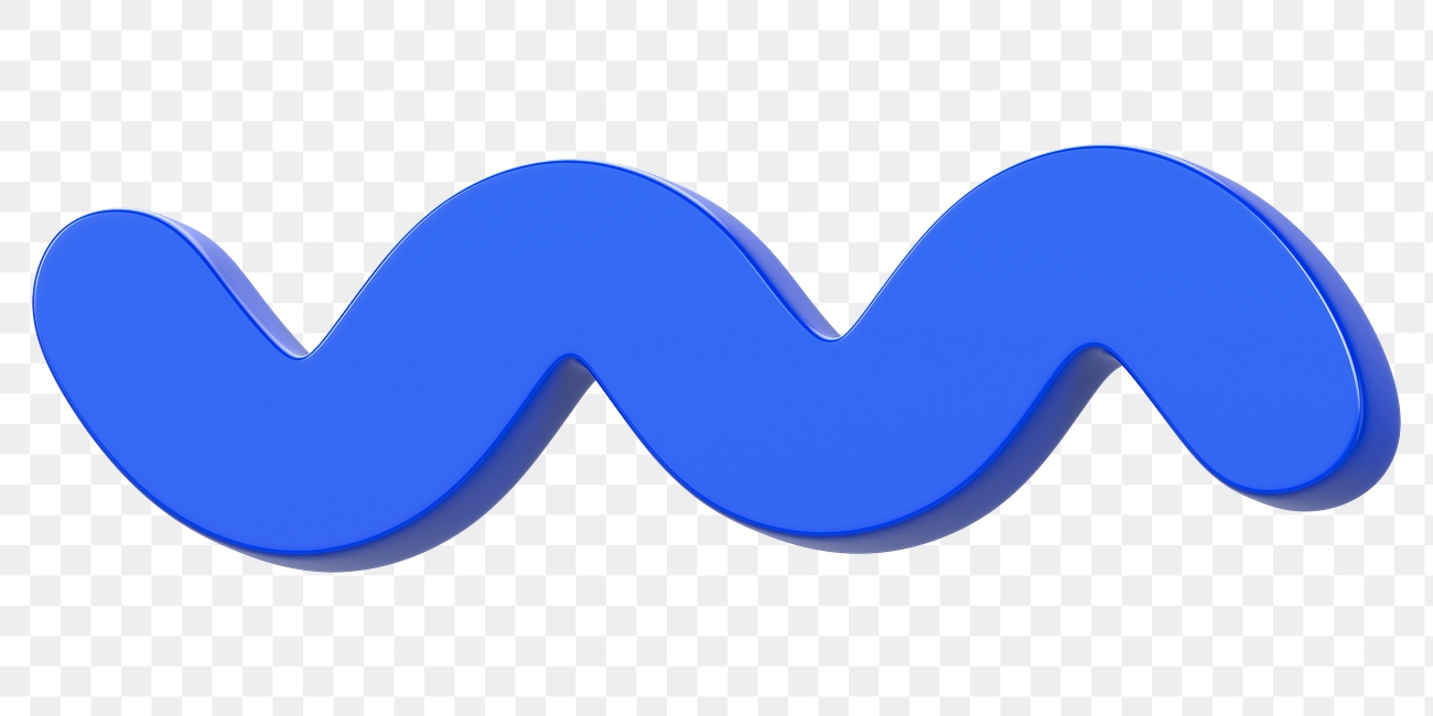 Blue squiggle png 3D sticker, | Premium PNG - rawpixel