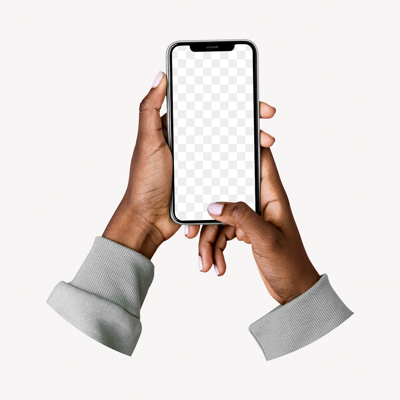 Holding smartphone png realistic mockup, | Premium PNG - rawpixel