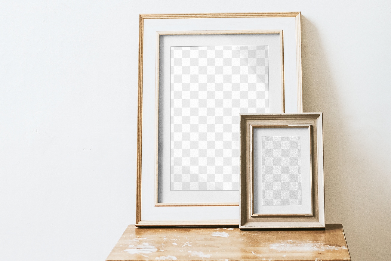 Wooden photo png frames mockup, Premium PNG rawpixel