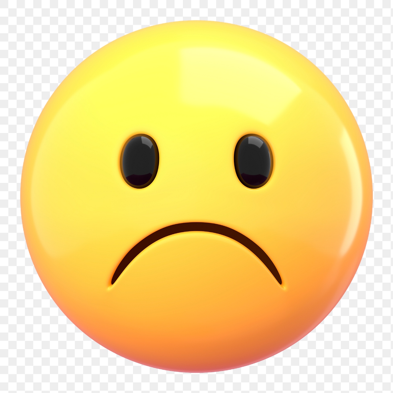 3D emoticon png frowning face | Premium PNG - rawpixel