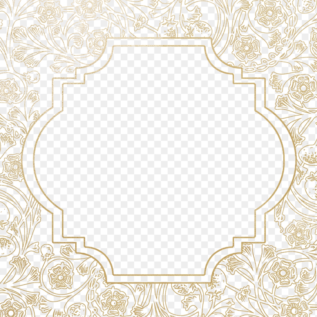 Gold flower patterned png frame, | Premium PNG - rawpixel